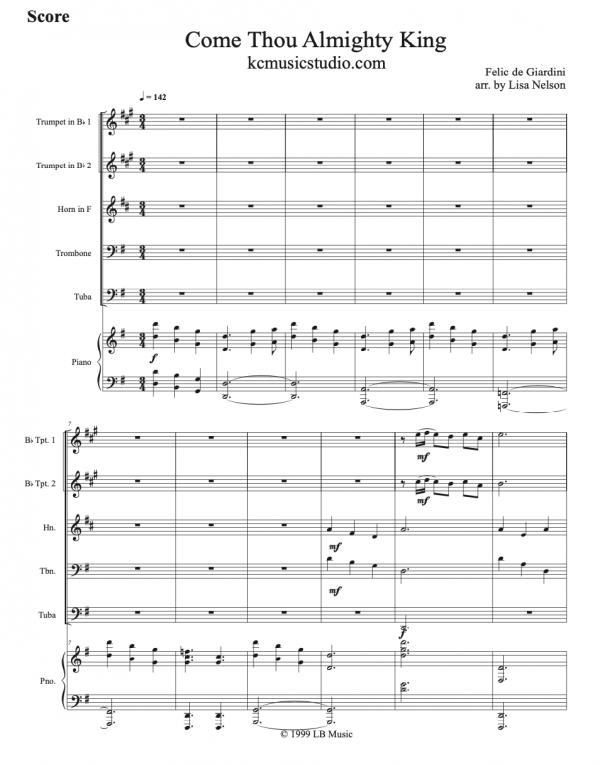 Come Thou Almighty King (Brass Quintet)