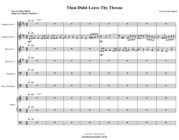 Thou Dist Leave Thy Throne (Brass Ensemble)