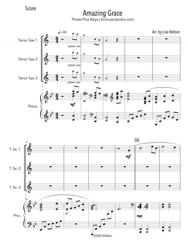 Amazing Grace - BUNDLE (Three Plus Keys)