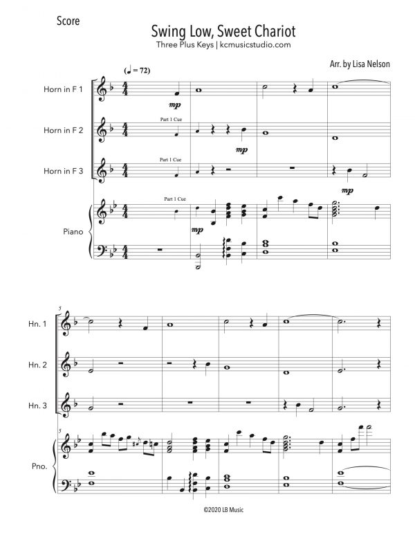 Swing Low - Horn Trio (Three Plus Keys)