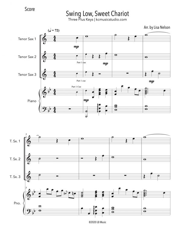 Swing Low - Tenor Sax Trio (Three Plus Keys)