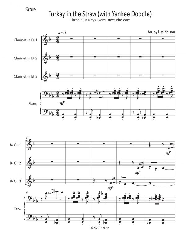 Turkey in the Straw - Clarinet Trio (Three Plus Keys)