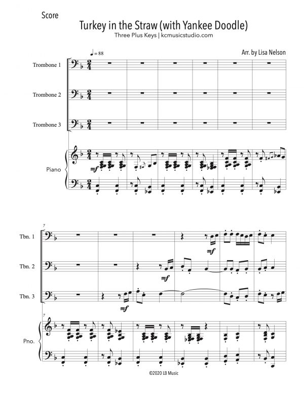 Turkey in the Straw - Trombone Trio (Three Plus Keys)