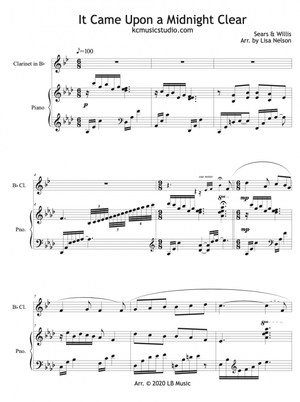 It Came Upon a Midnight Clear - Clarinet Solo