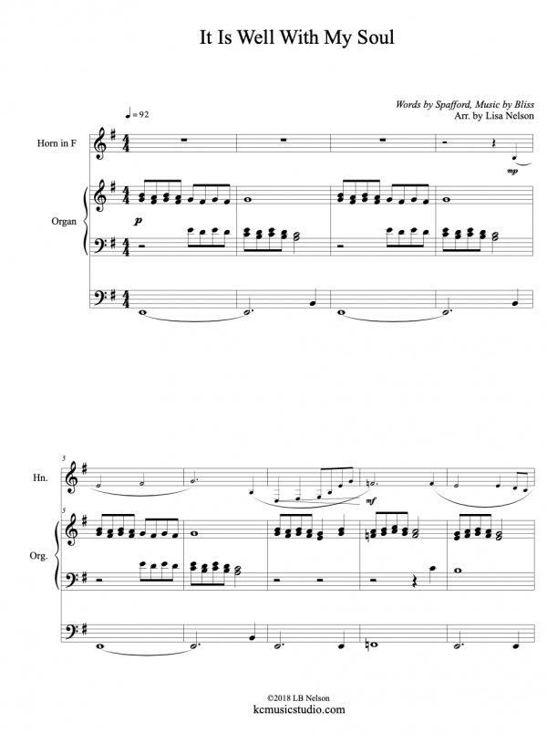 It Is Well With My Soul - Horn Solo