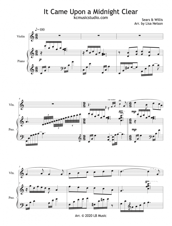It Came Upon a Midnight Clear - Violin
