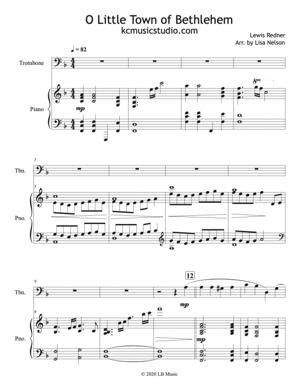 O Little Town - Trombone